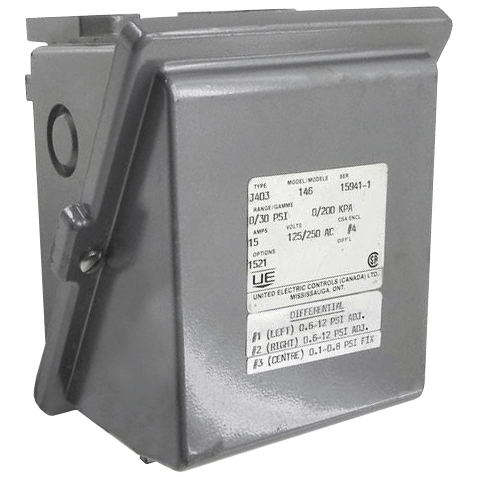 United Electric Pressure Switch, 400 Series Type J403 Models 126 to 164